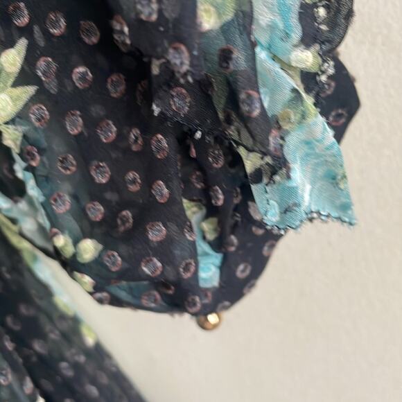 Zimmermann Whitewave Ruffle Wrap Dress In Navy Poppy Floral - Picture 12 of 16